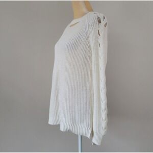 ALTAR'D STATE Size Small Ivory Knit 'Gretchen' Sweater with Braided Long Sleeves